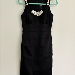 Jax Black Mini Dress with White Beaded Accents